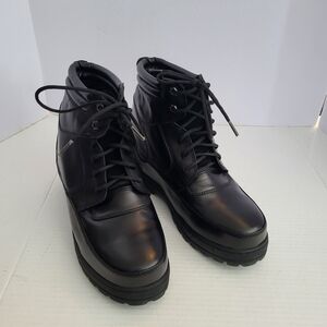 Calden Boots Men 9 Black Leather Invisible Height Increasing 4.5 Inch Elevator
